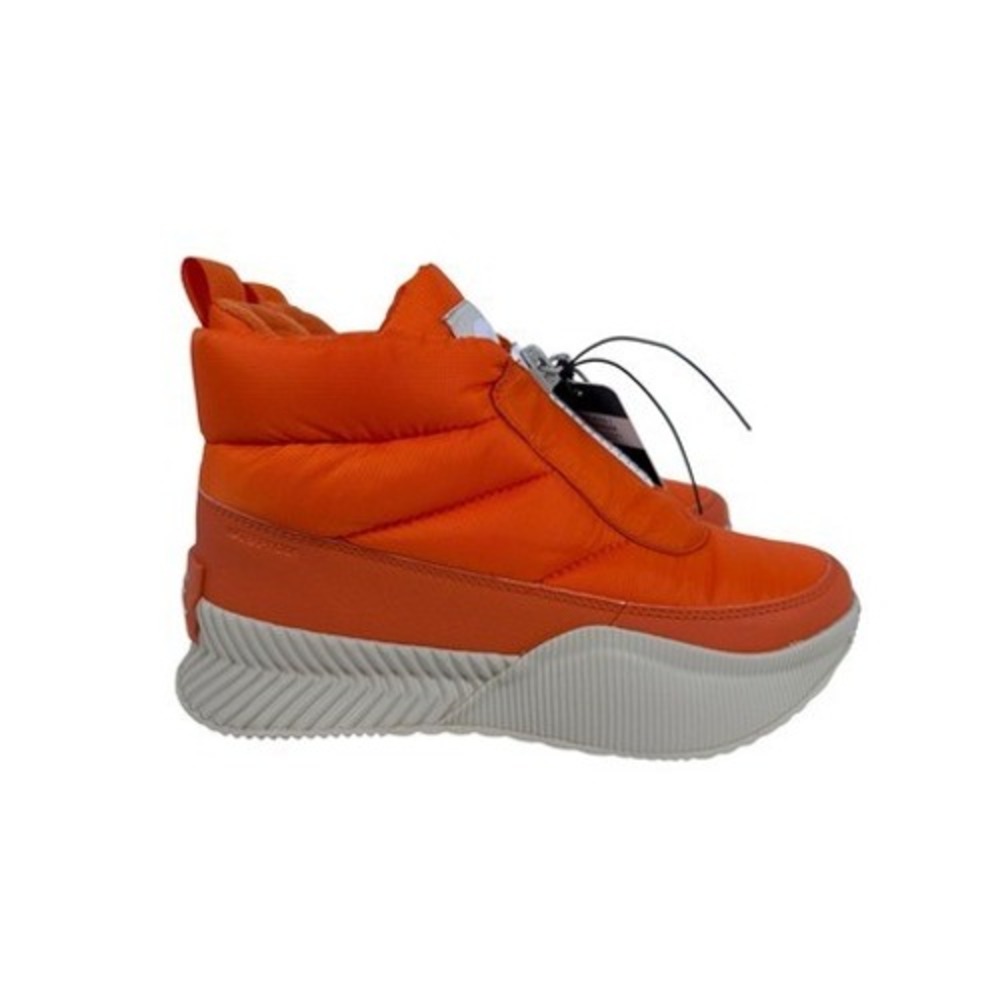 Sorel x prAna Out N About Puffy Zip Winter Boot Womens 8 Orange WP Insulated